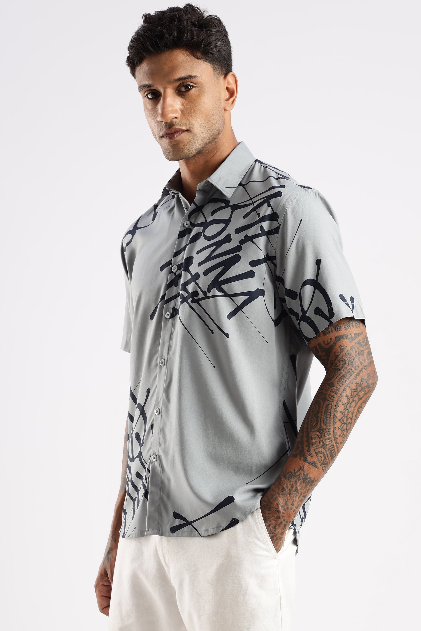 Multi Color Half Sleeve Viscose Rayon Shirt