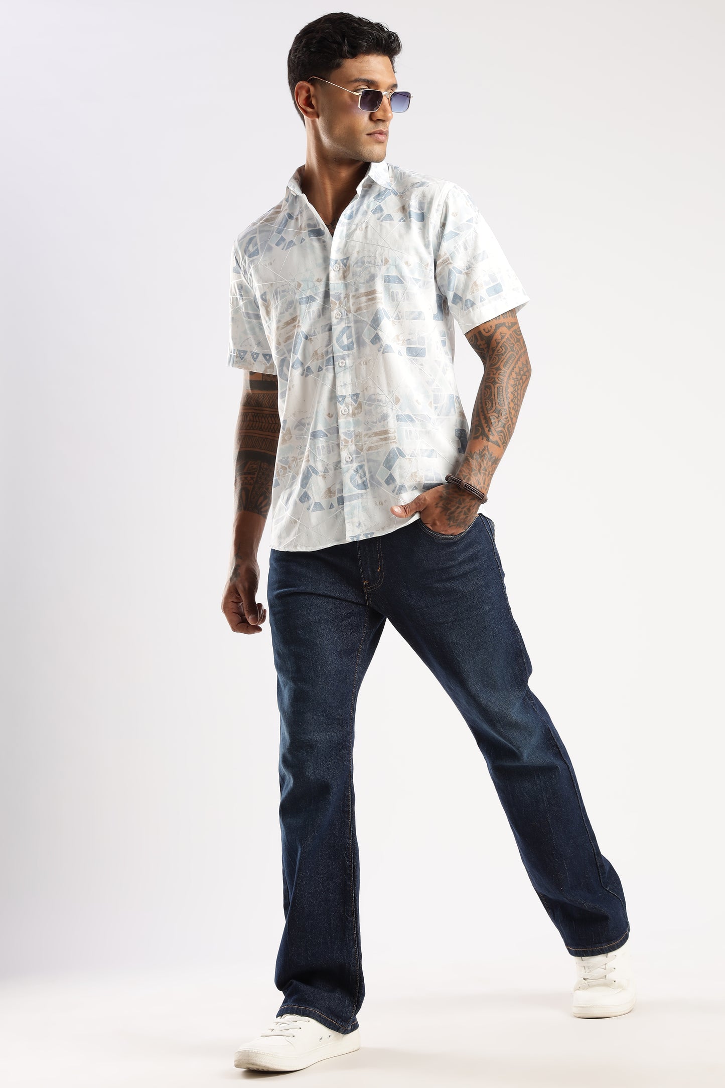 Multi Color Half Sleeve Viscose Rayon Shirt