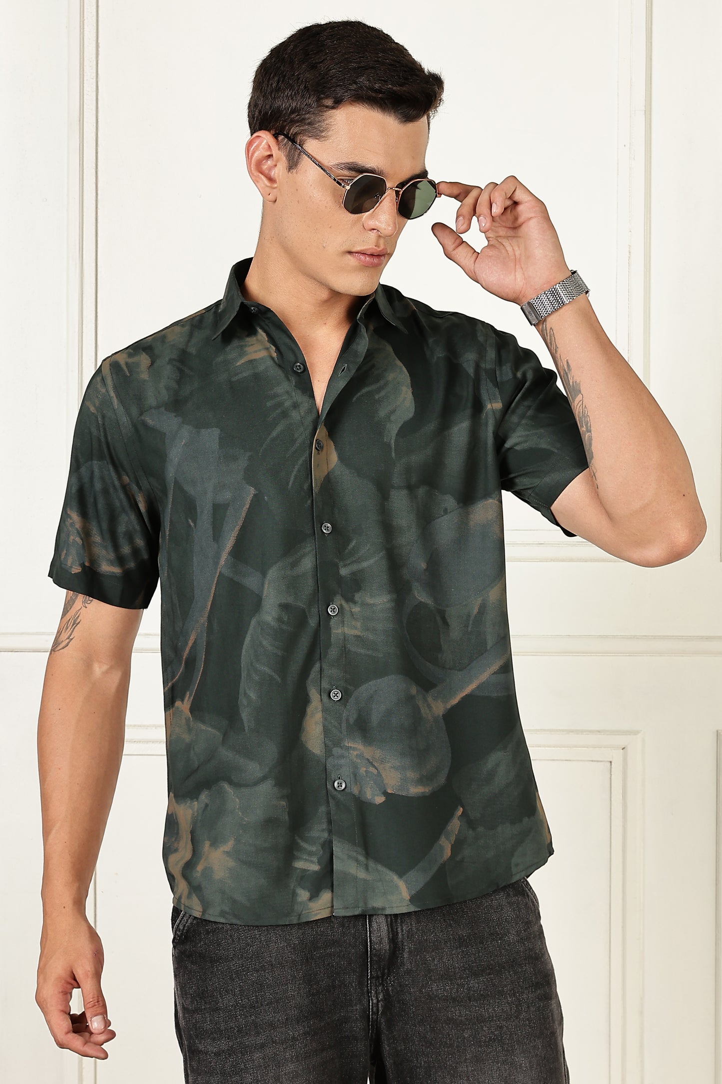 Multi Color Half Sleeve Viscose Rayon Shirt