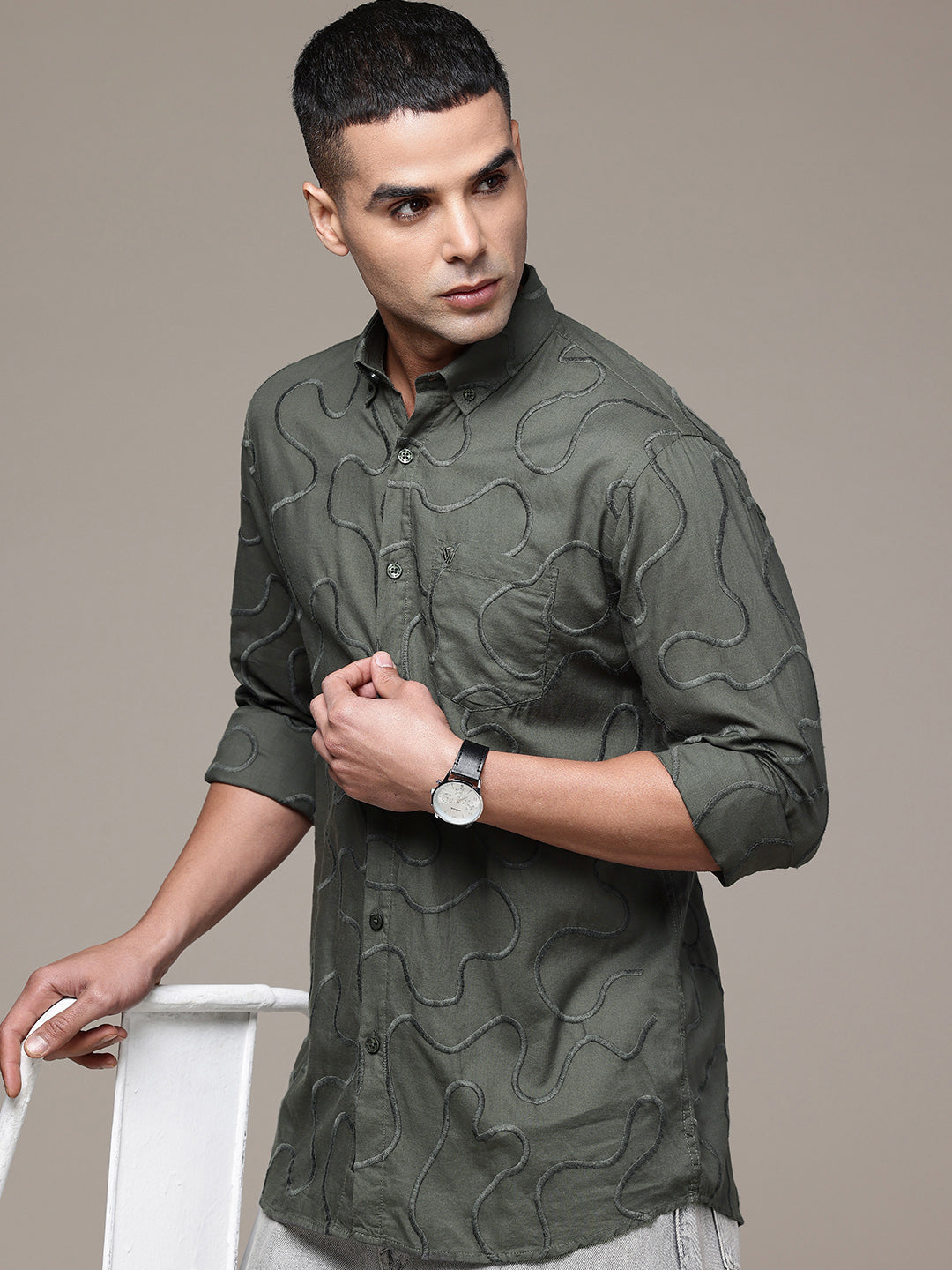 Multi Color Full Sleeve Cotton Satin Shirt