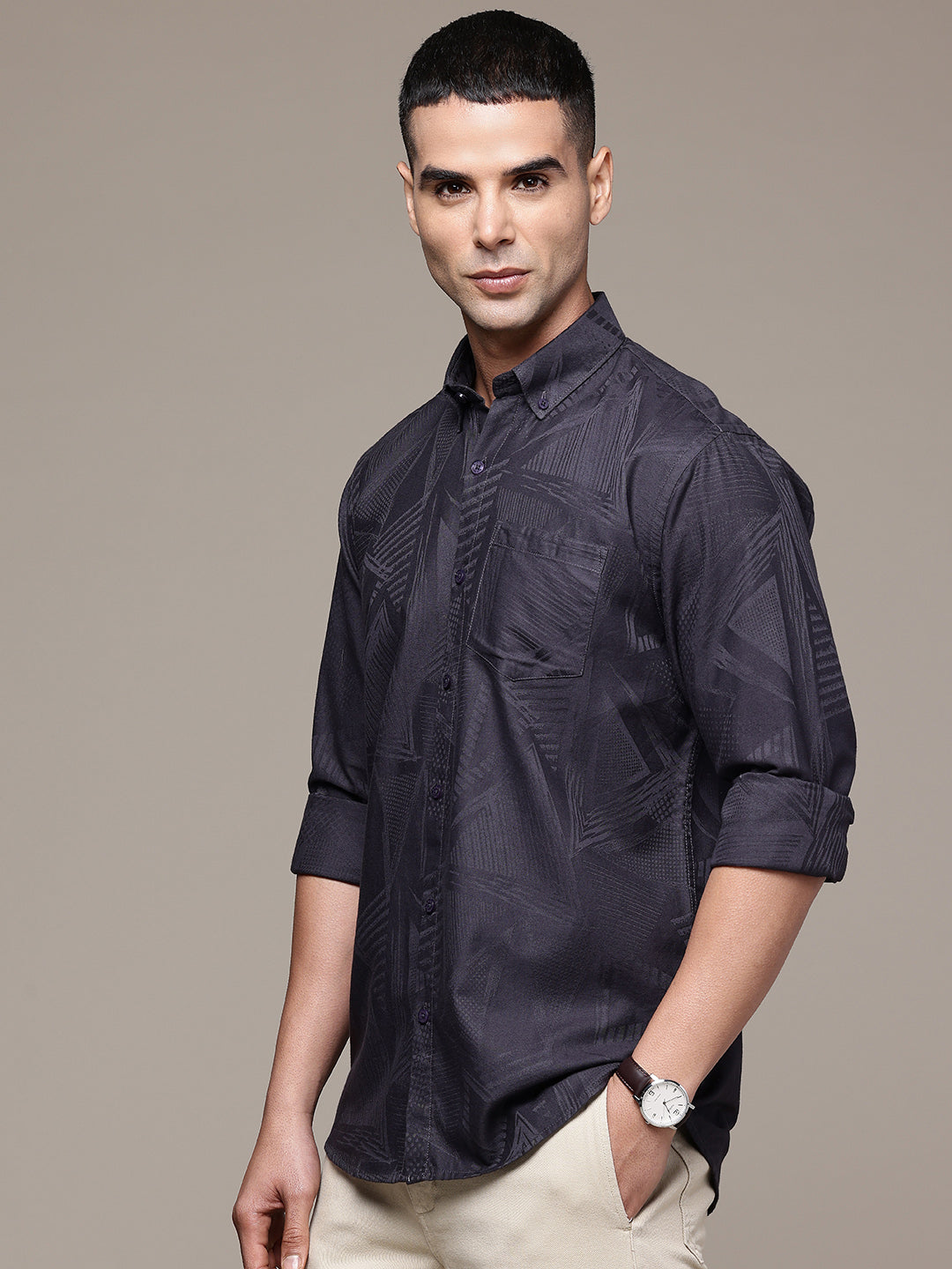 Multi Color Full Sleeve Cotton Satin Shirt
