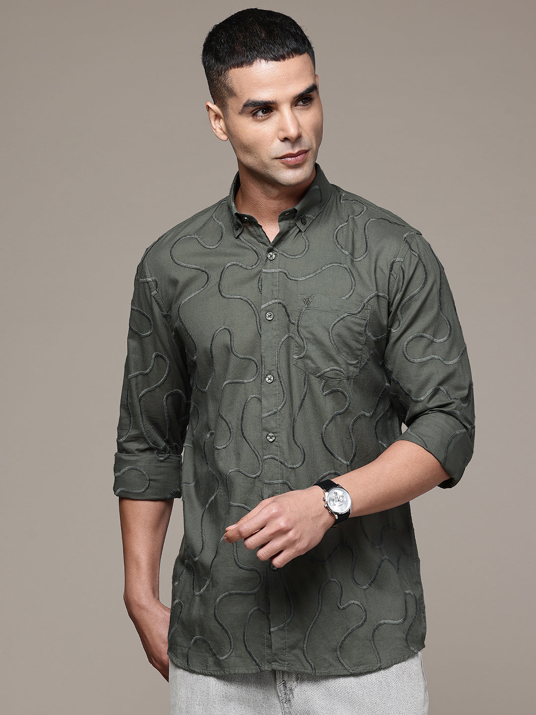 Multi Color Full Sleeve Cotton Satin Shirt