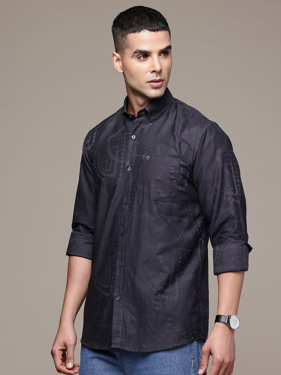 Multi Color Full Sleeve Cotton Satin Shirt