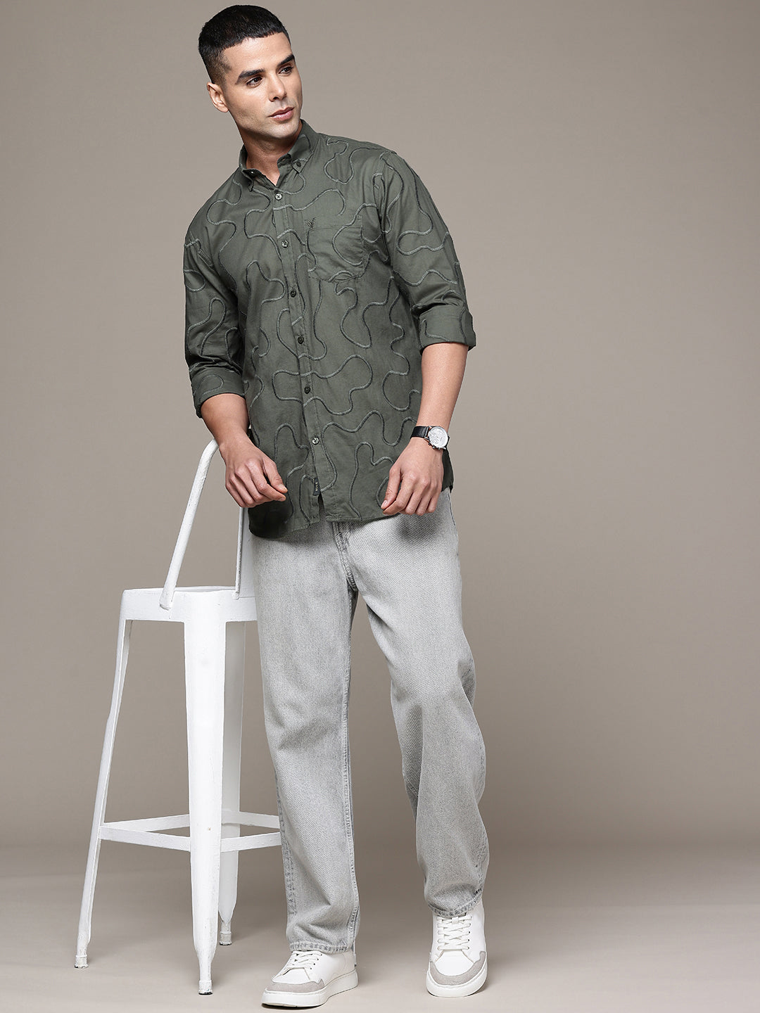 Multi Color Full Sleeve Cotton Satin Shirt