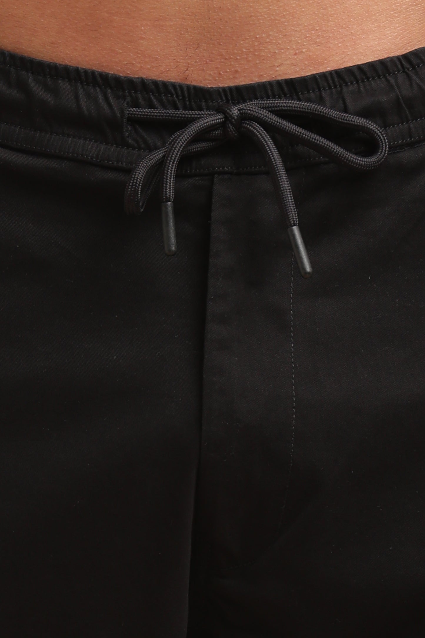 Black Cotton Straight Fit Cargo