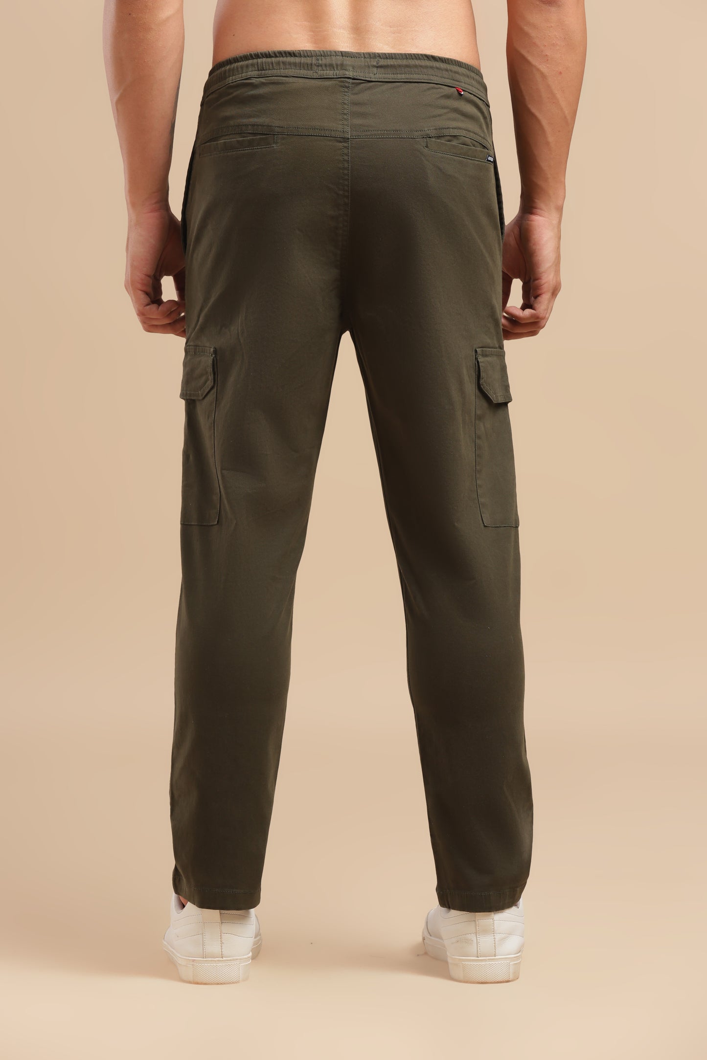 Bottle Green Cotton Straight Fit Cargo