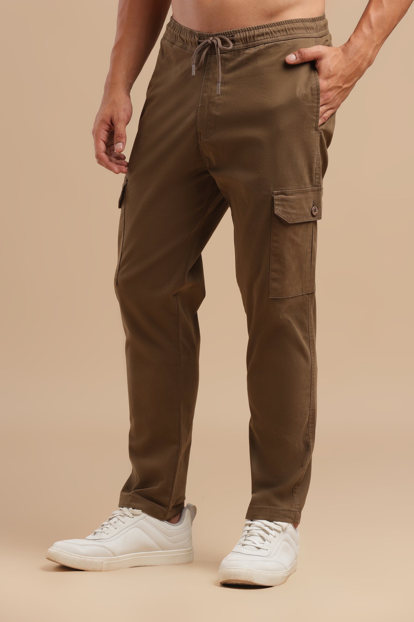 Coffee Cotton Straight Fit Cargo