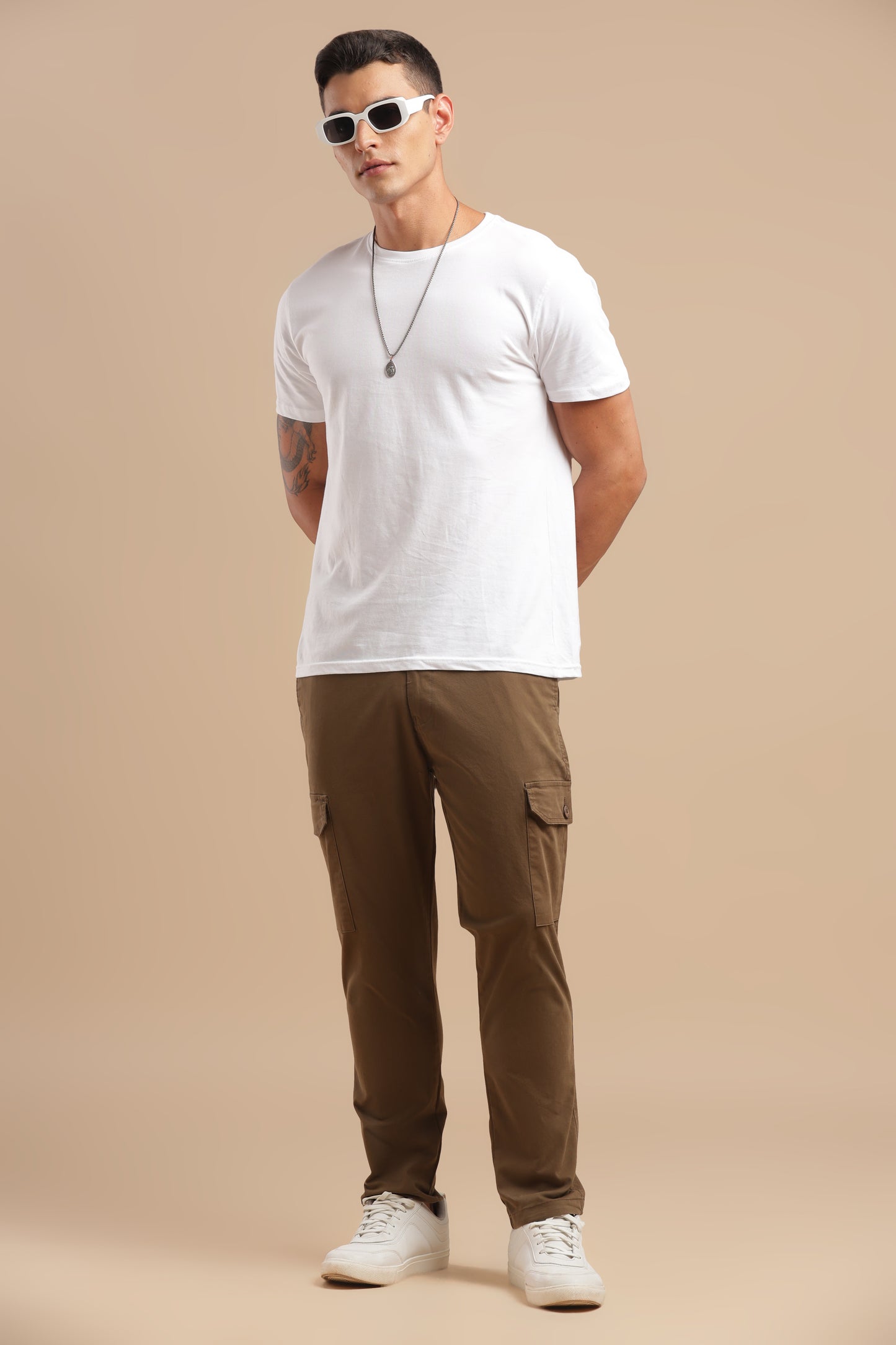 Coffee Cotton Straight Fit Cargo