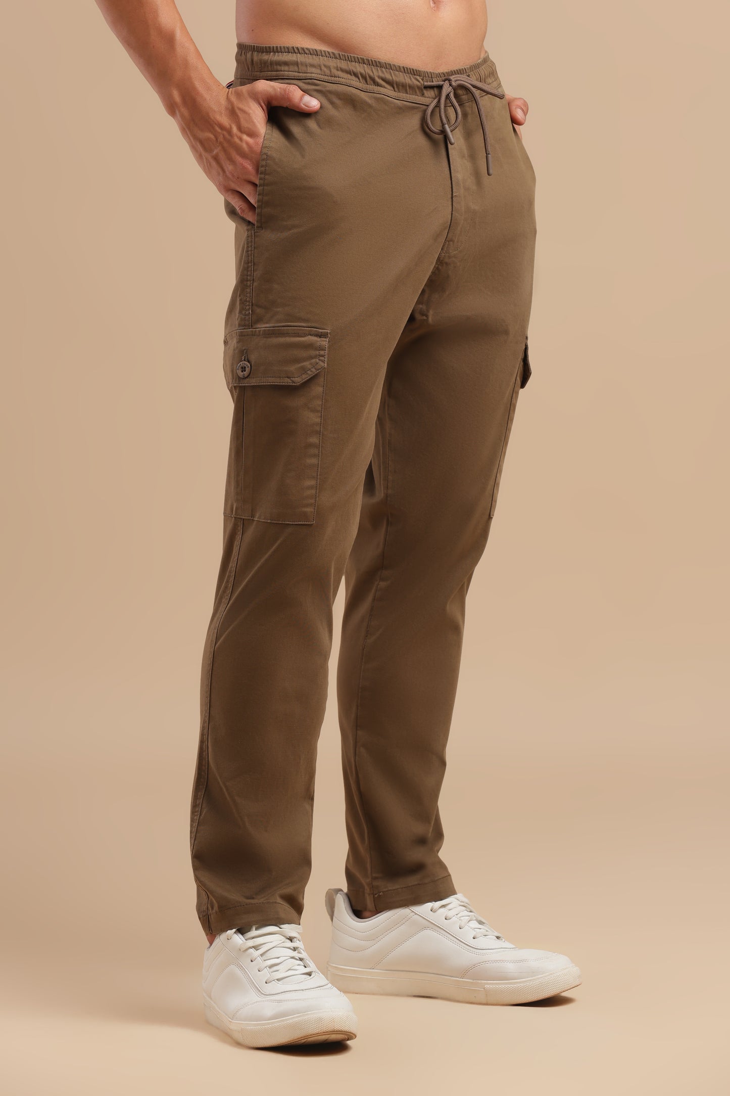 Coffee Cotton Straight Fit Cargo