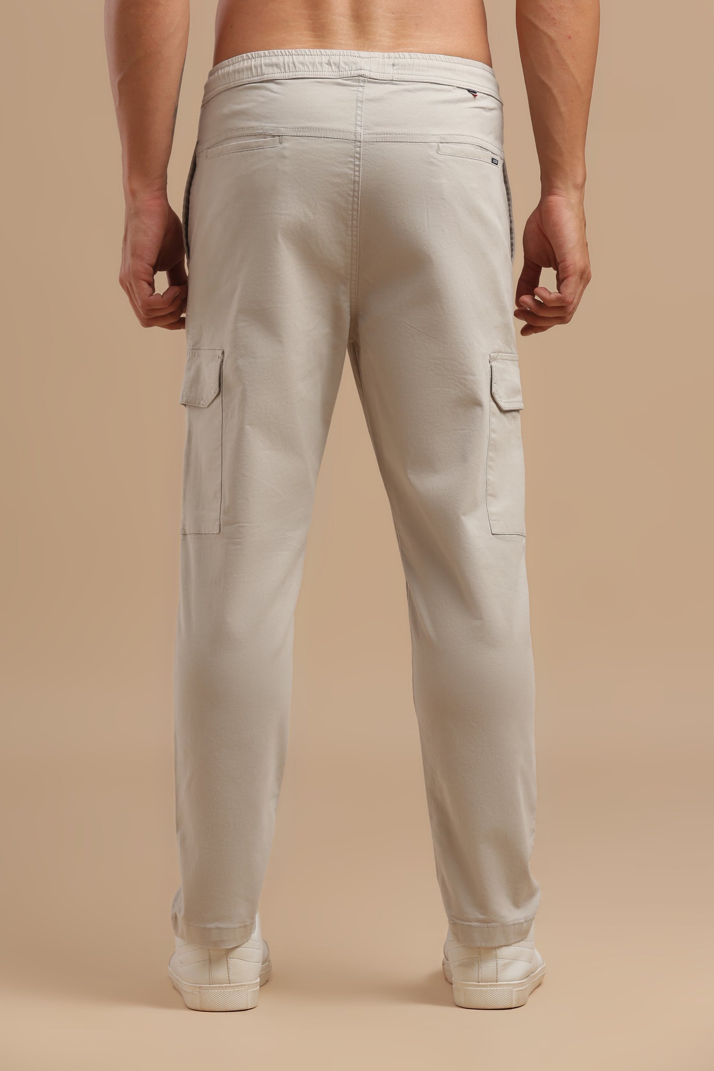 Silver Cotton Straight Fit Cargo