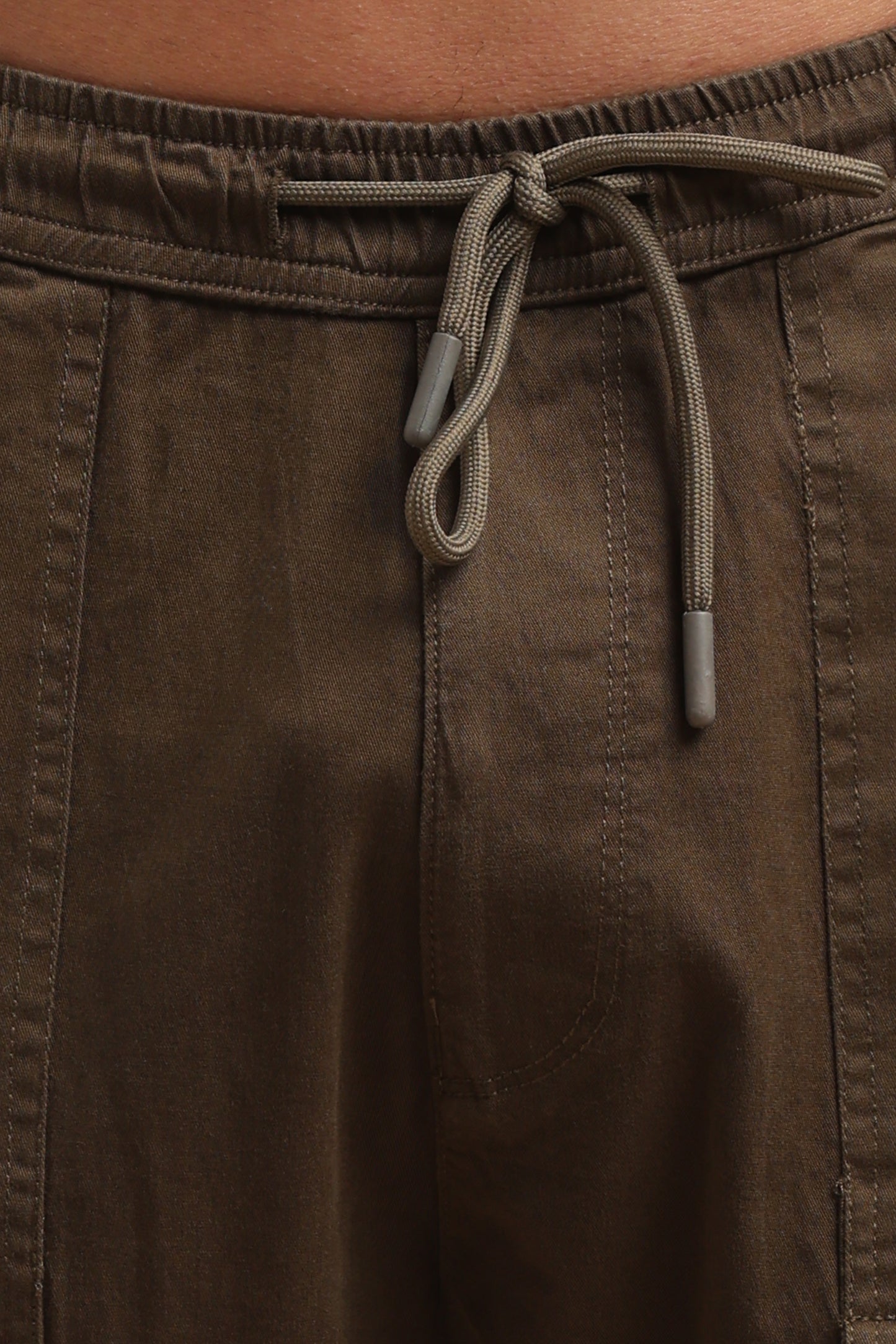 Coffee Cotton Straight Fit Utility Cargo