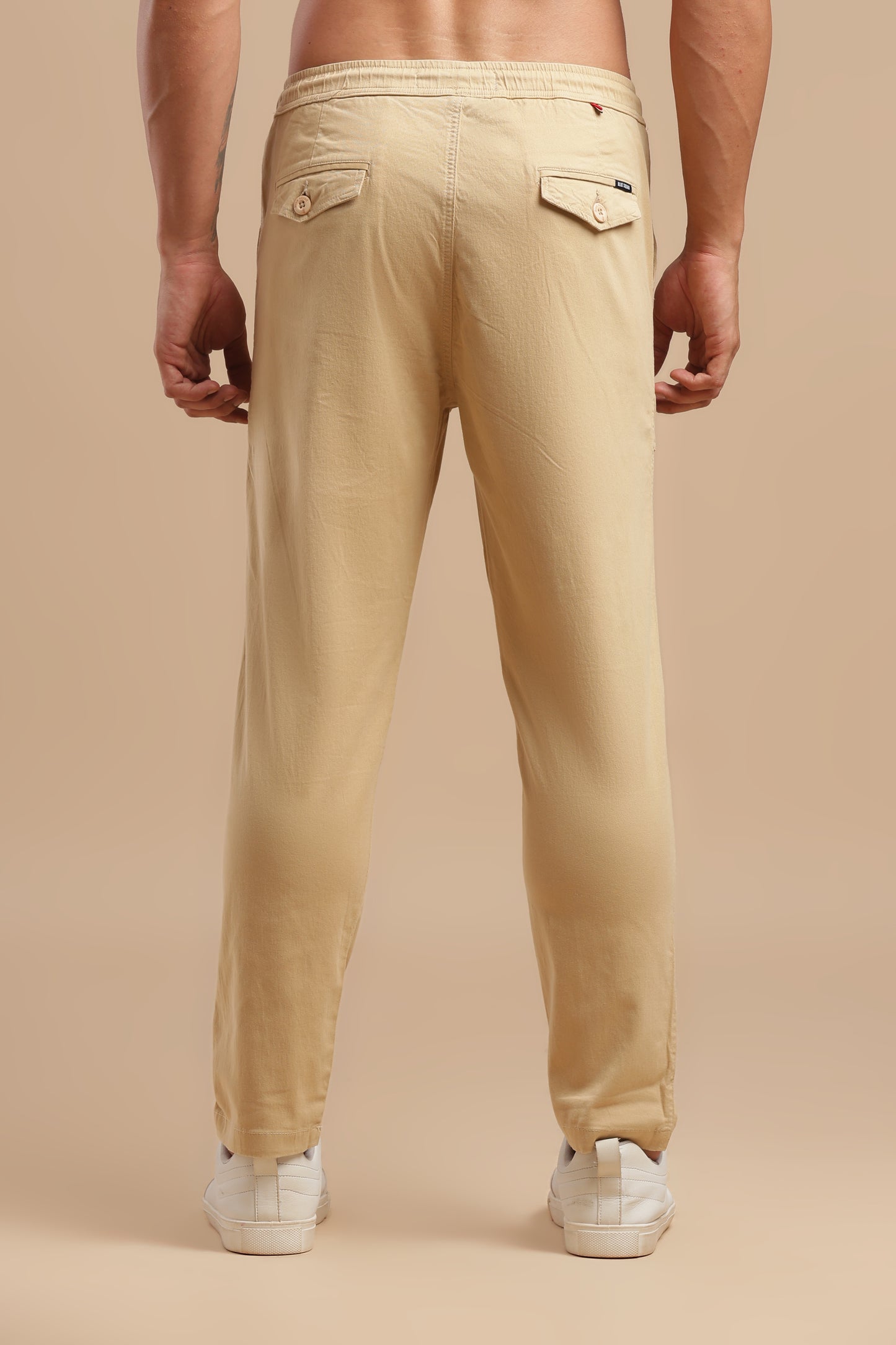 Cream Cotton Straight Fit Utility Cargo
