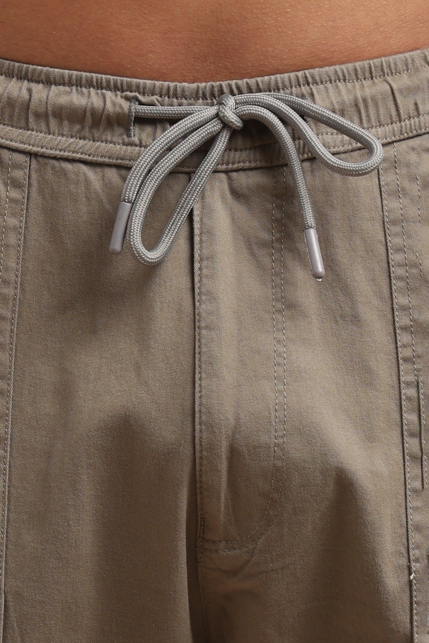 Grey Cotton Straight Fit Utility Cargo
