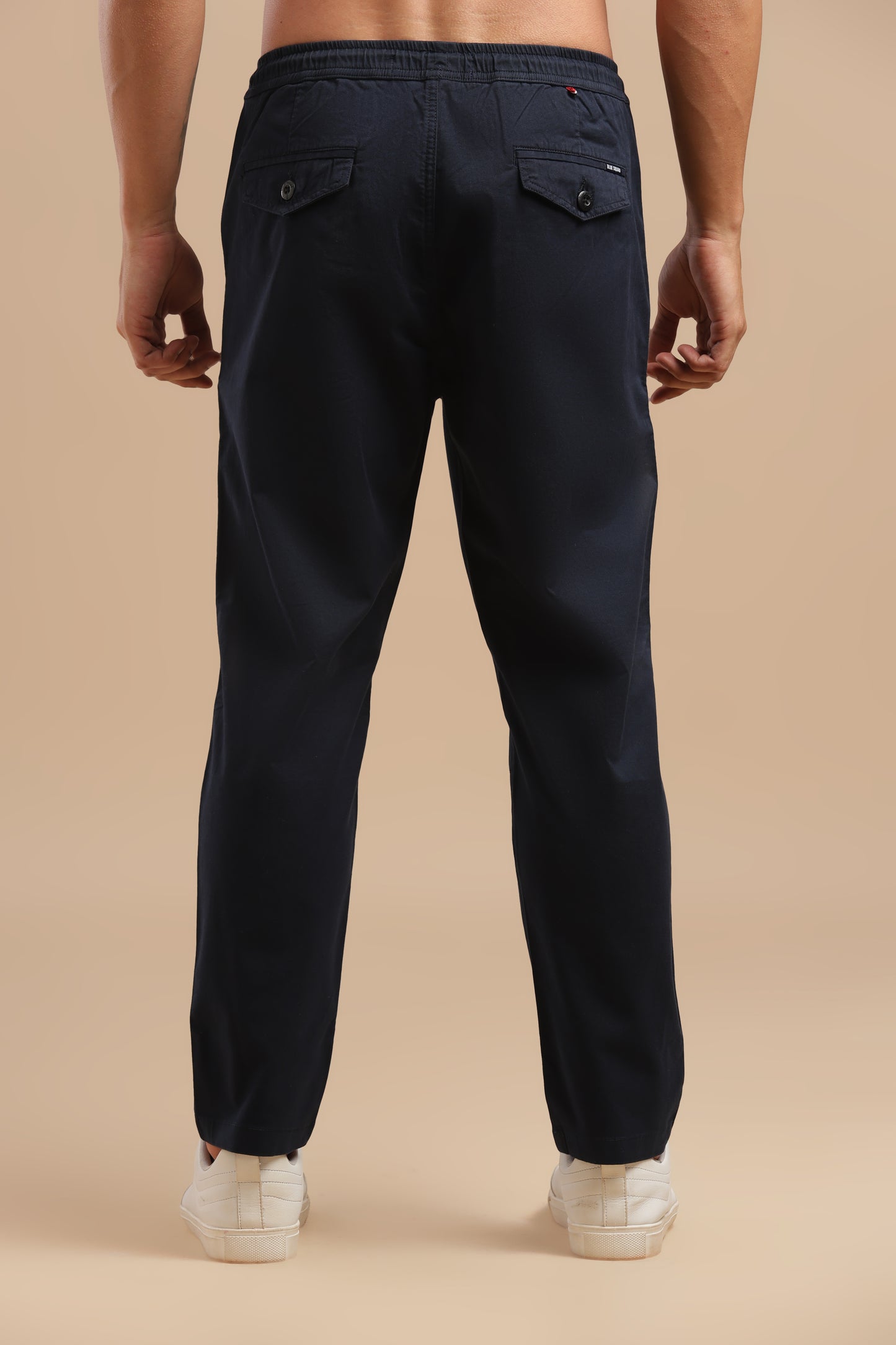Navy Blue Cotton Straight Fit Utility Cargo