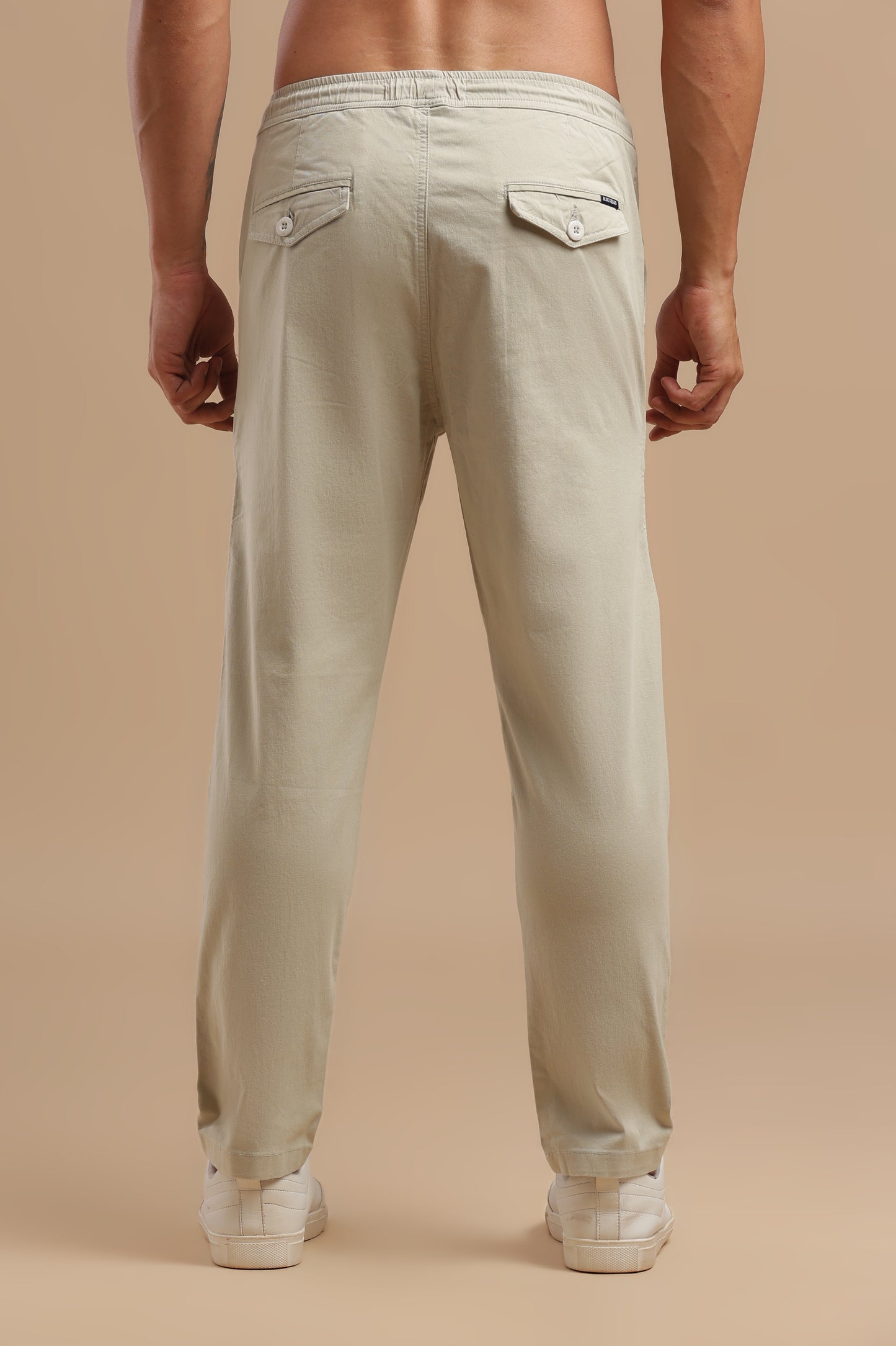 Off White Cotton Straight Fit Utility Cargo