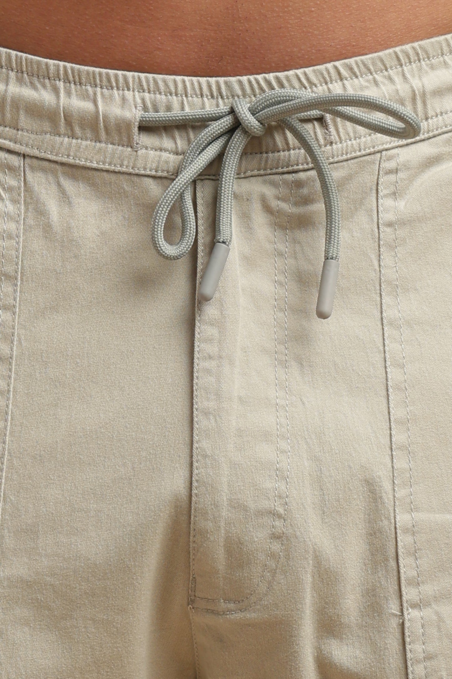Off White Cotton Straight Fit Utility Cargo