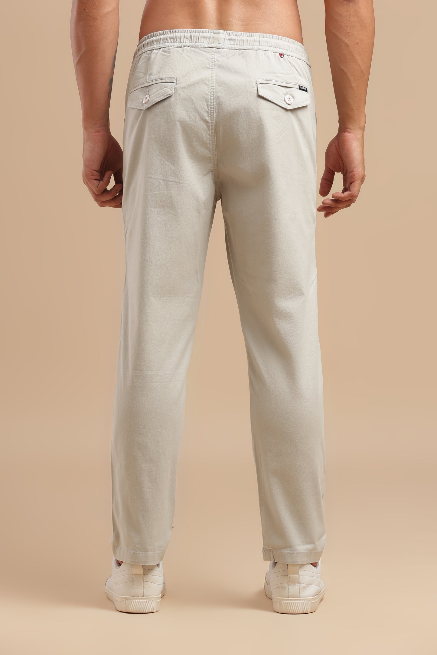 Silver Cotton Straight Fit Utility Cargo