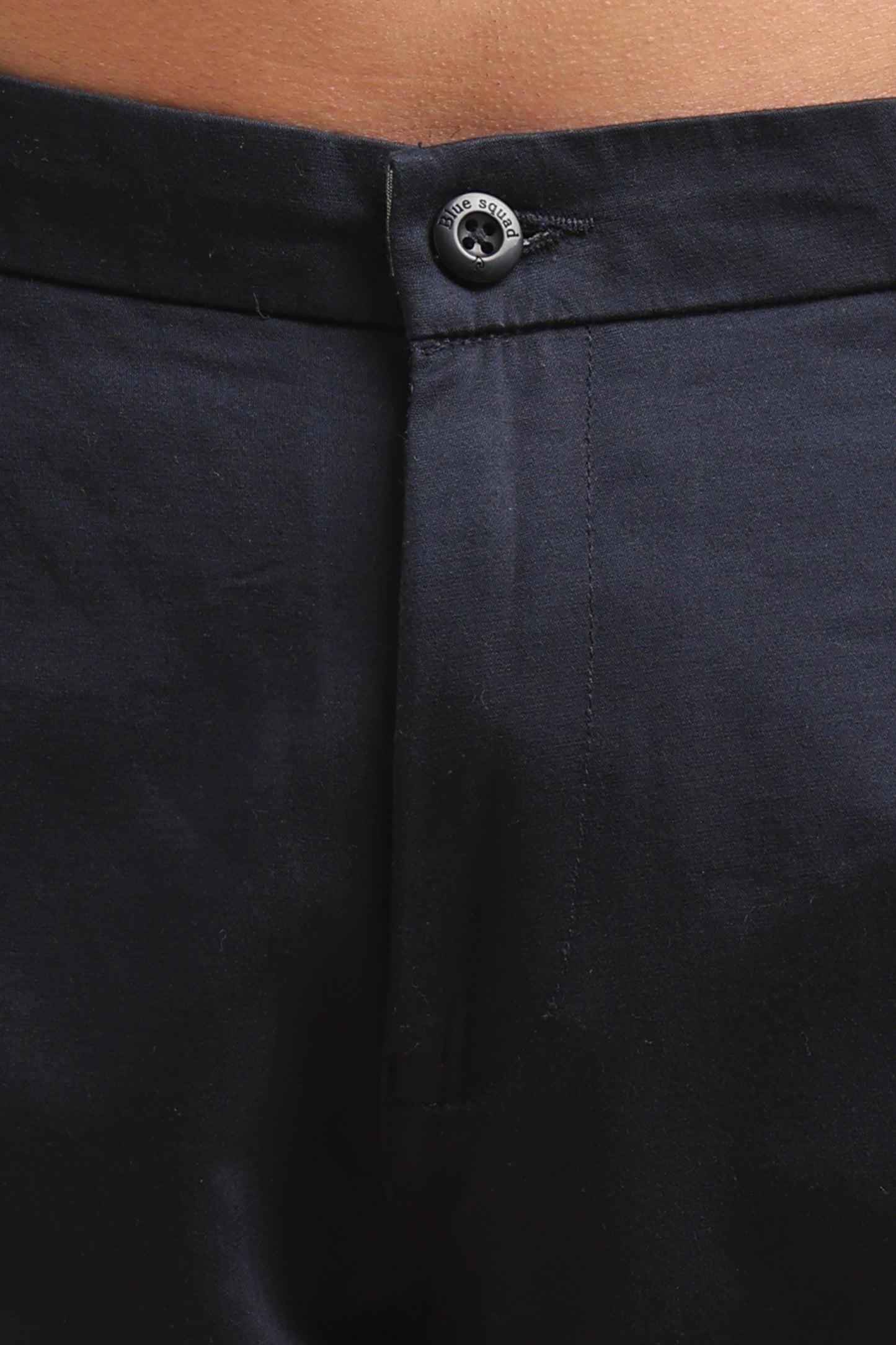 Navy Blue Cotton Straight Fit Chinos