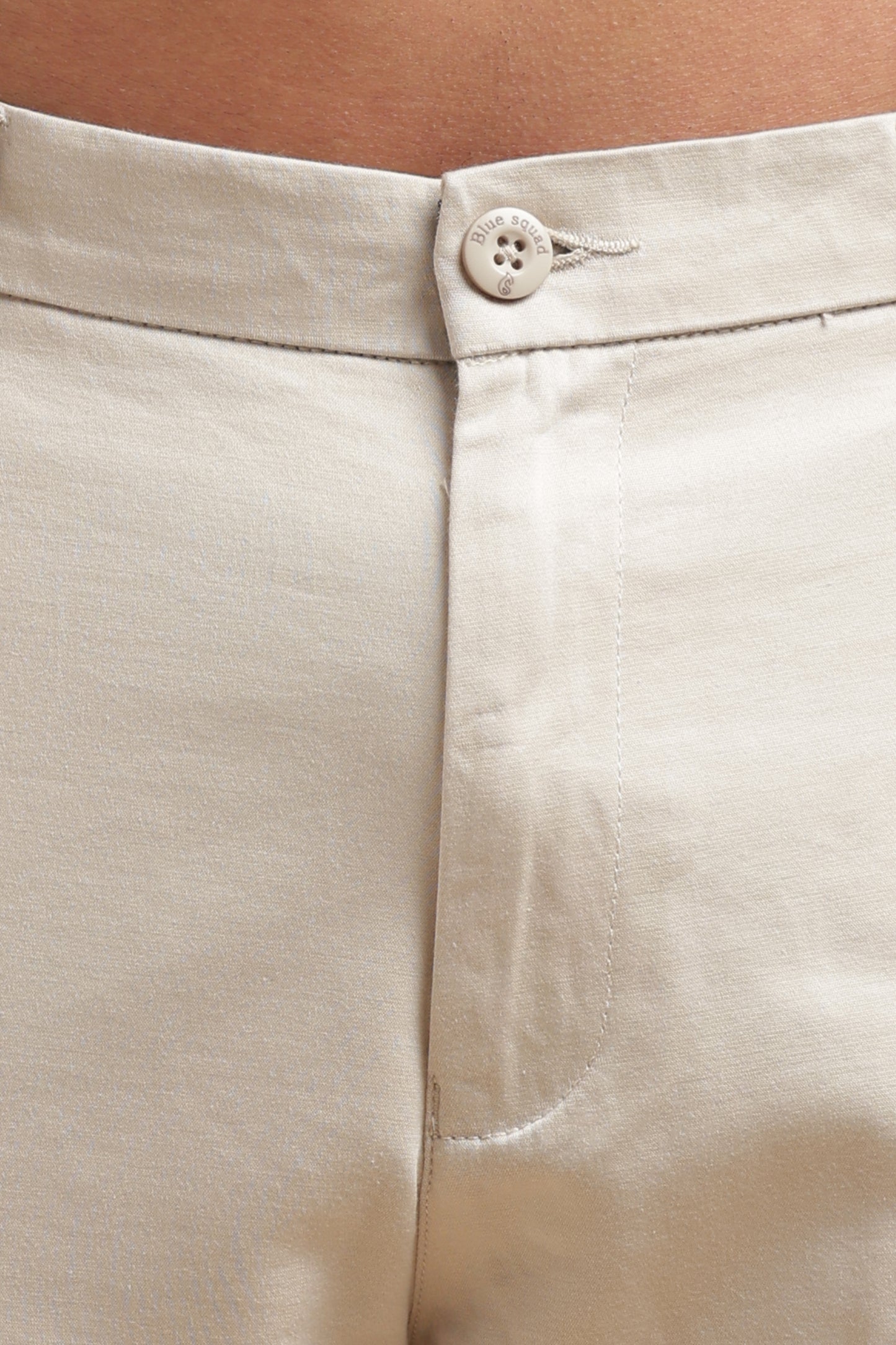 Off White Cotton Straight Fit Chinos