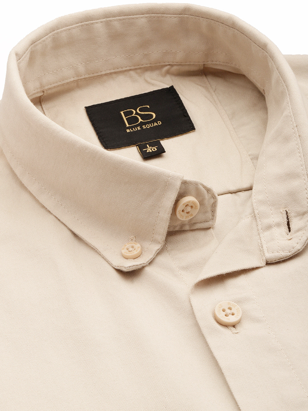 Beige Full Sleeve Pure Cotton Shirt