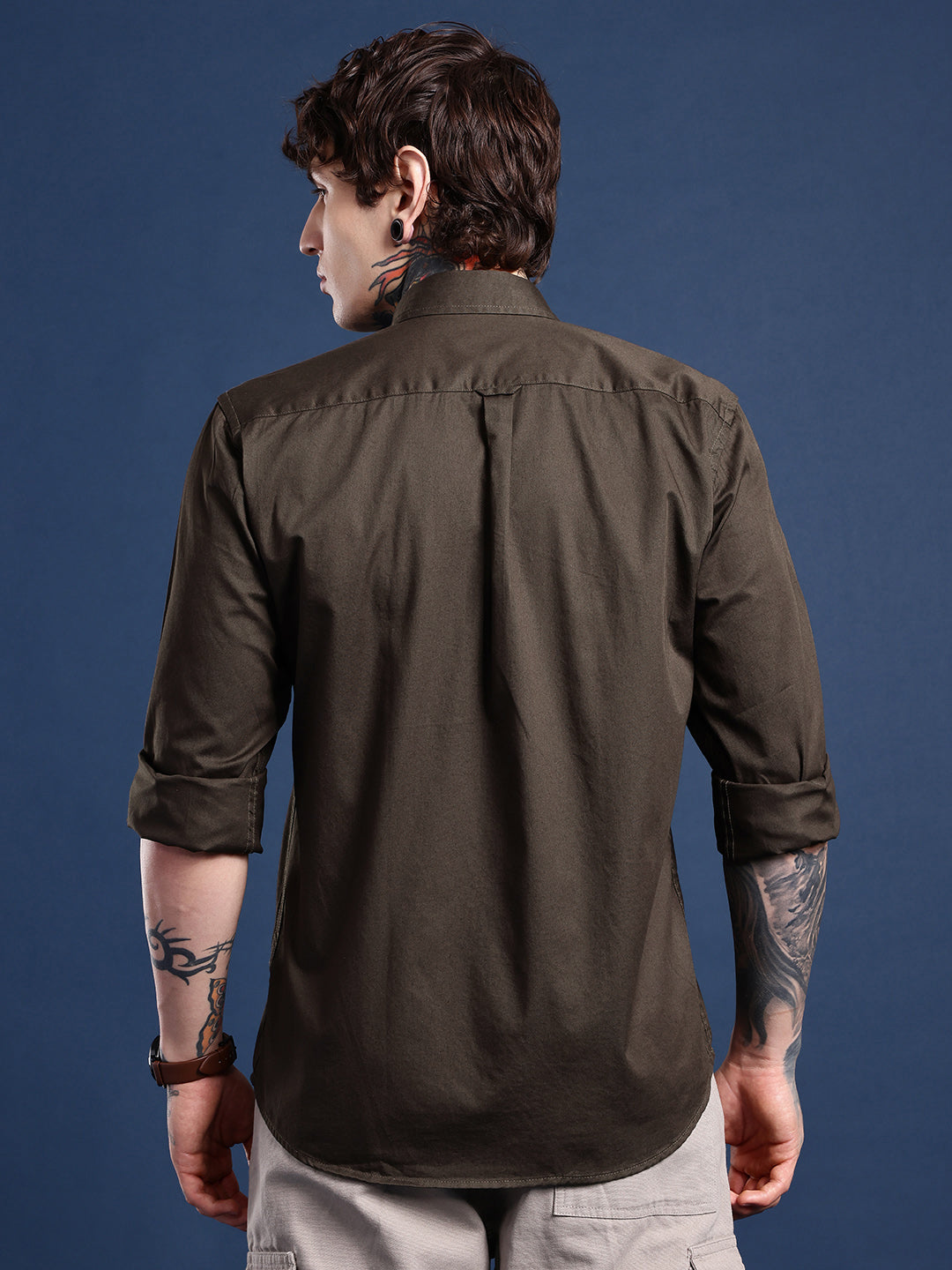 Coffee Full Sleeve Pure Cotton Shirt