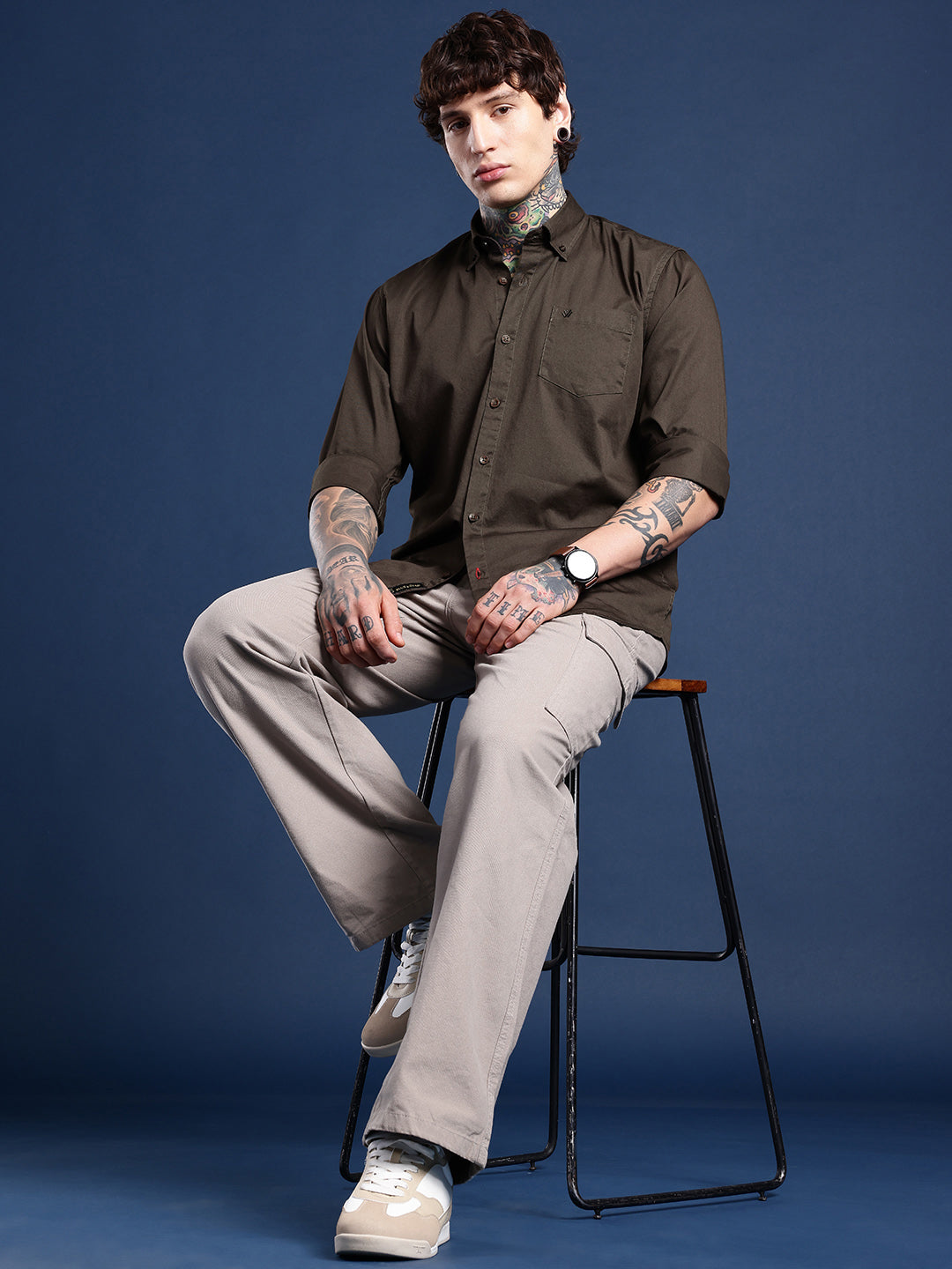 Coffee Full Sleeve Pure Cotton Shirt