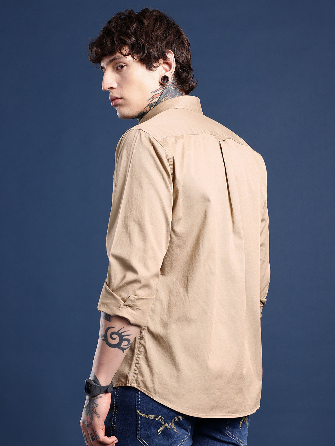 Cream Full Sleeve Pure Cotton Shirt
