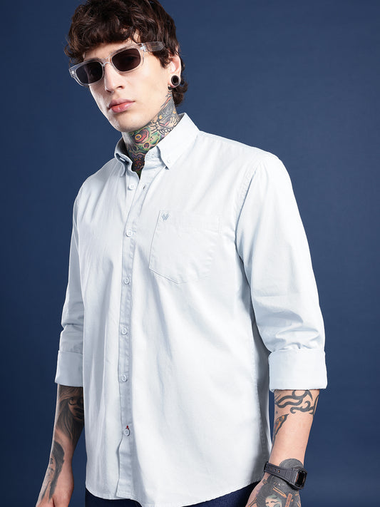 Light Blue Full Sleeve Pure Cotton Shirt
