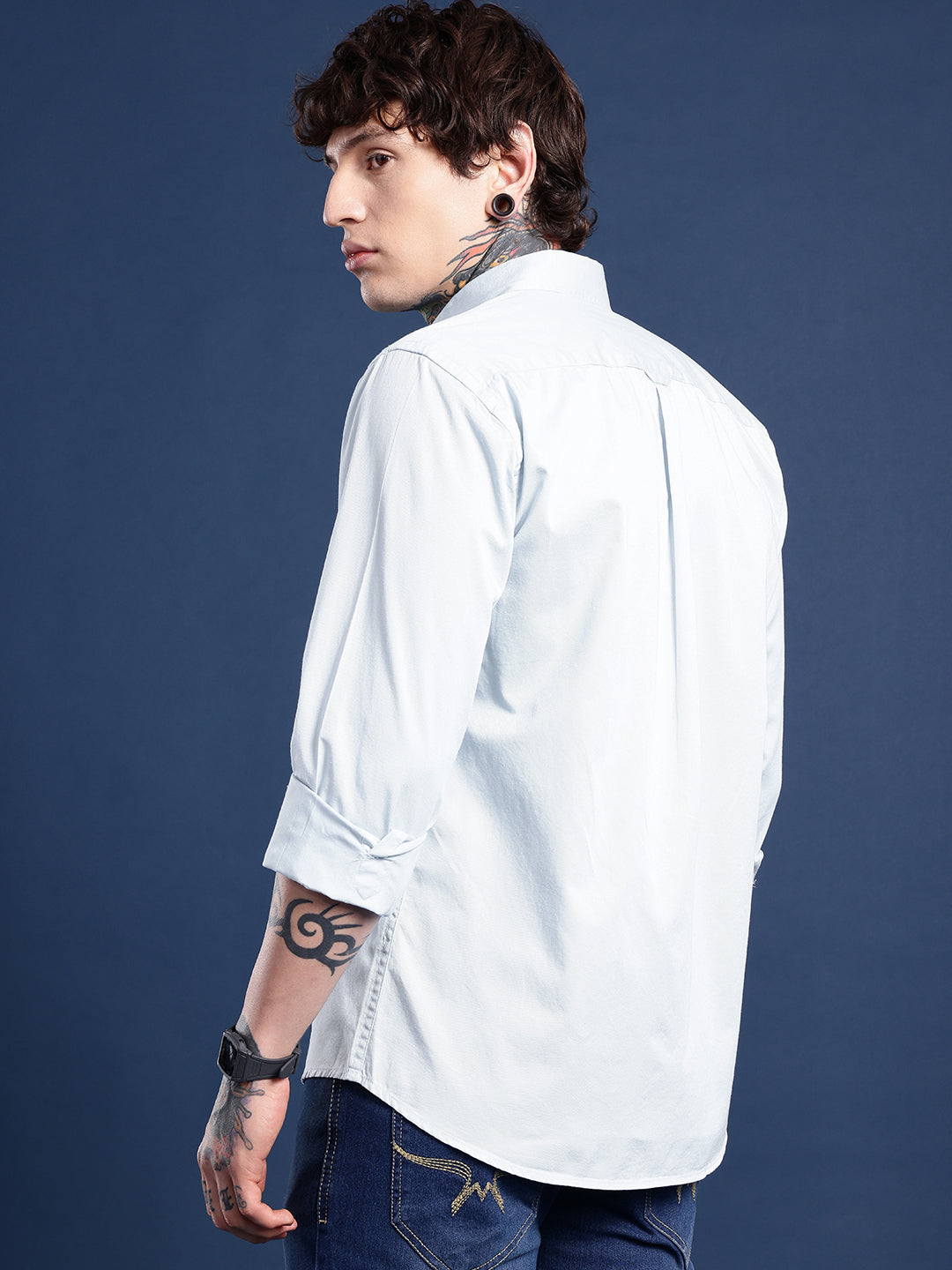 Light Blue Full Sleeve Pure Cotton Shirt