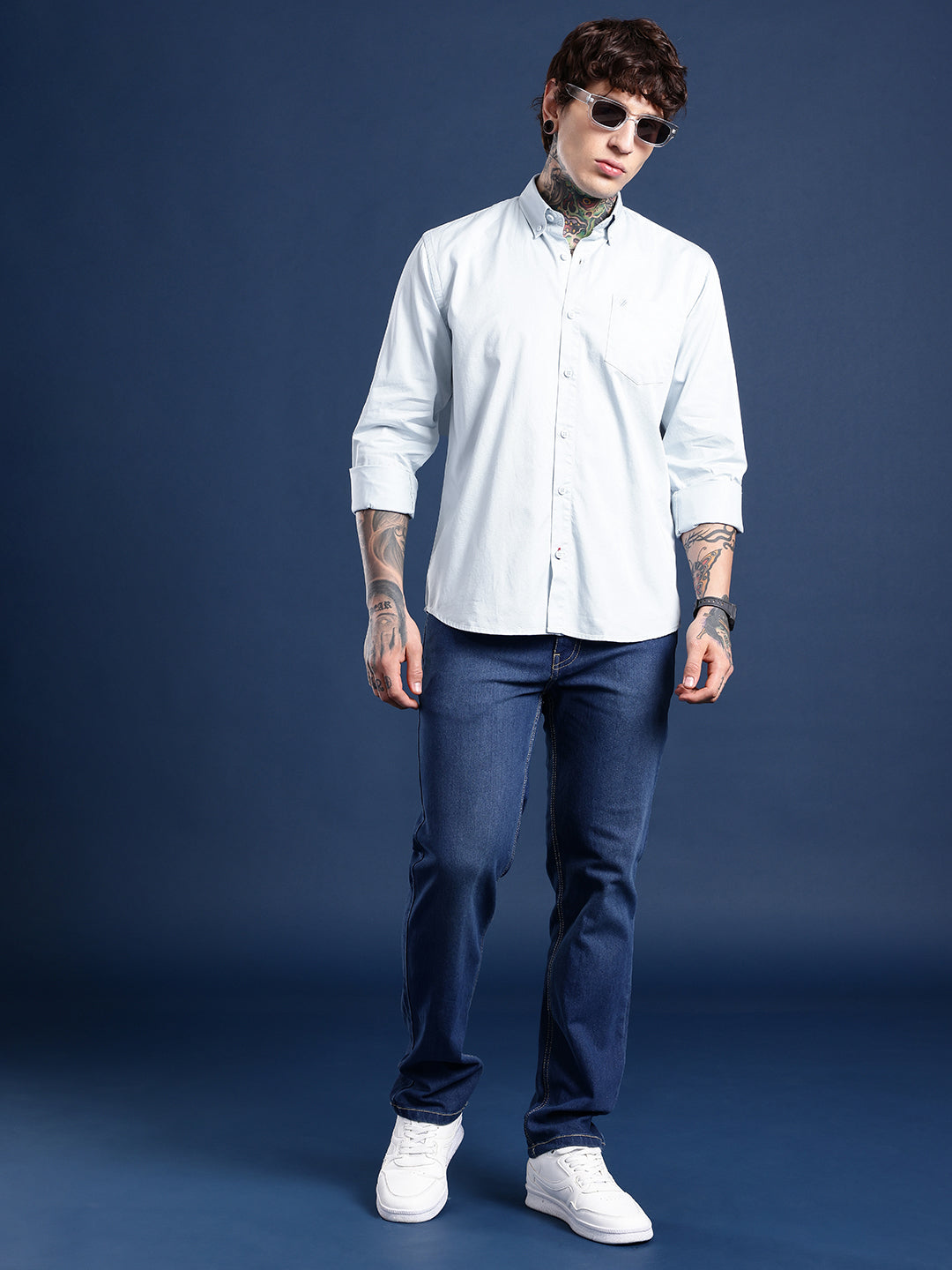 Light Blue Full Sleeve Pure Cotton Shirt