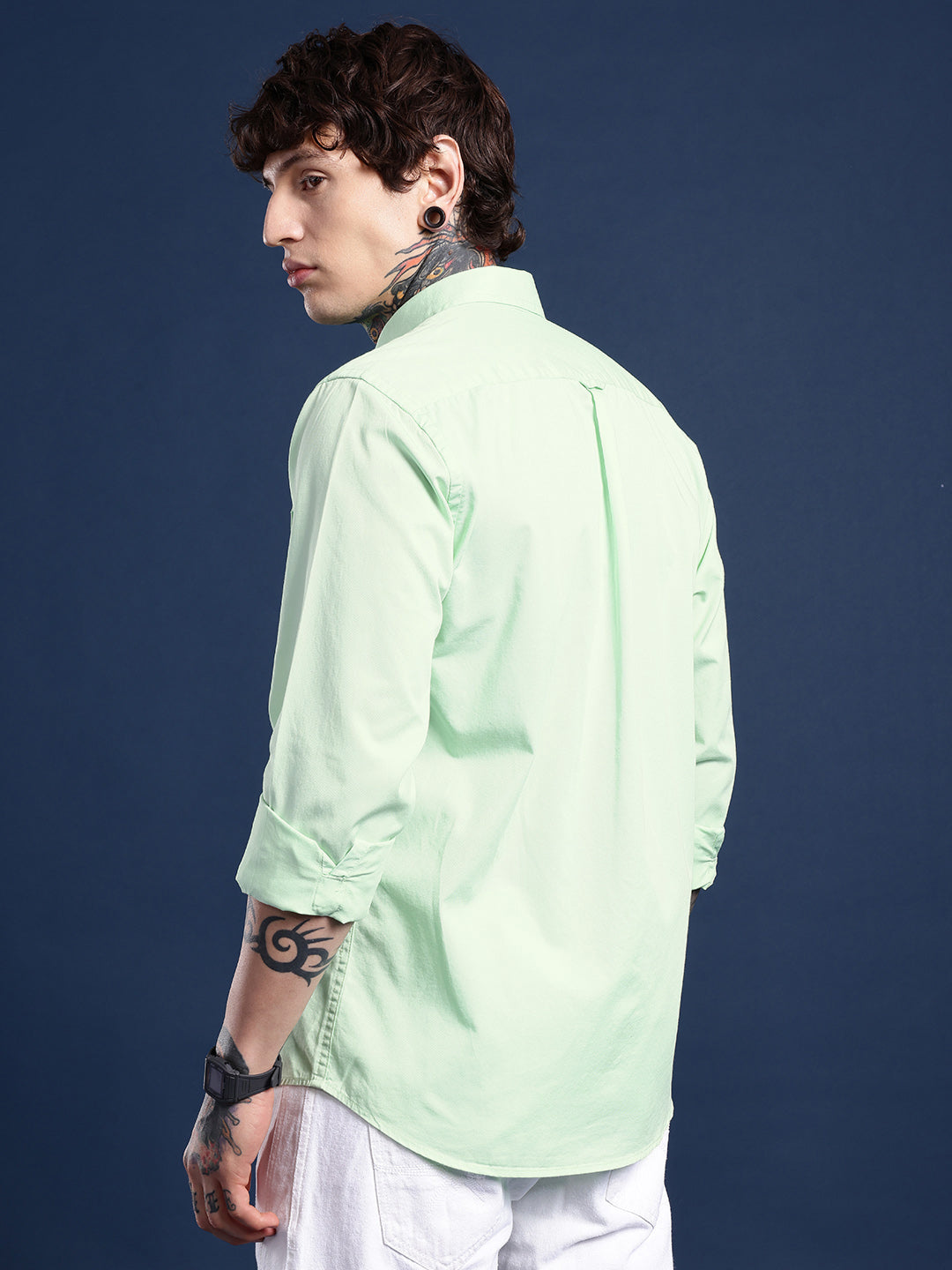 Mint Full Sleeve Pure Cotton Shirt