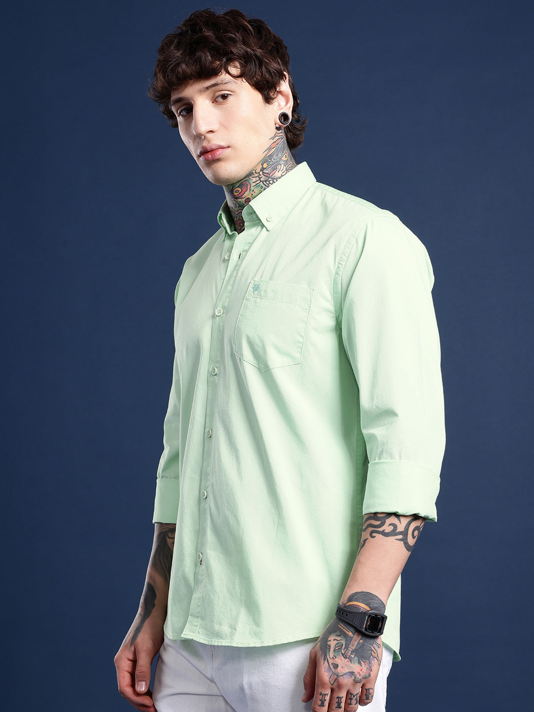 Mint Full Sleeve Pure Cotton Shirt