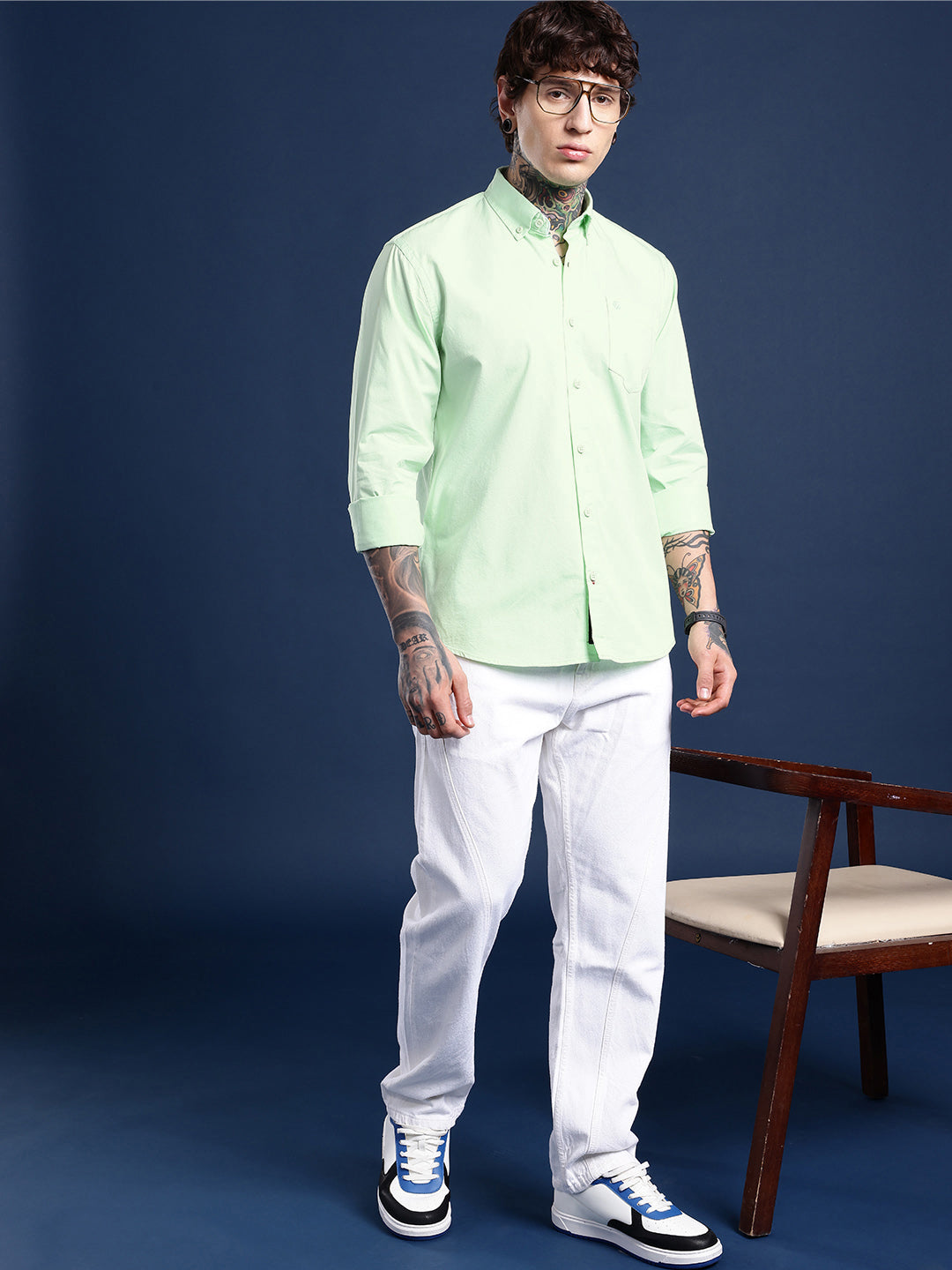 Mint Full Sleeve Pure Cotton Shirt