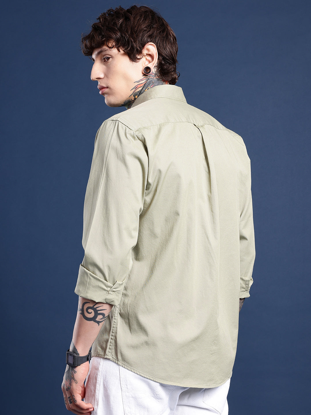 Olive Full Sleeve Pure Cotton Shirt