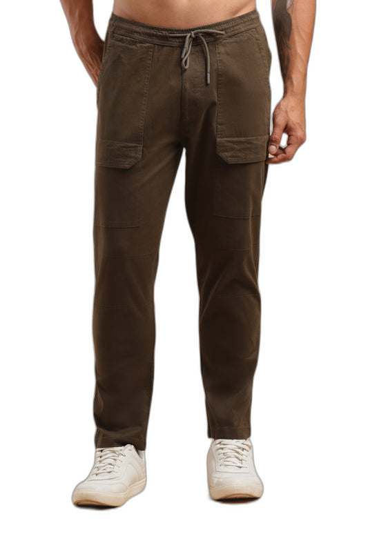 Coffee Cotton Straight Fit Utility Cargo